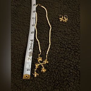 One of a kind artisan seed pearl necklace and earring set